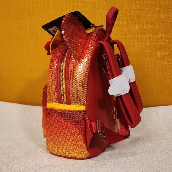 disney fall sequin minnie mouse ombre mini backpack Exclusive - | Officially Licensed | Plastic/Vegan Leather Kick up a brilliant bundle of leaves with this exclusive Loungefly Disney Fall Sequin Minnie Mouse Fall Ombre Mini Backpack Loungefly Disney Fall Sequin Minnie